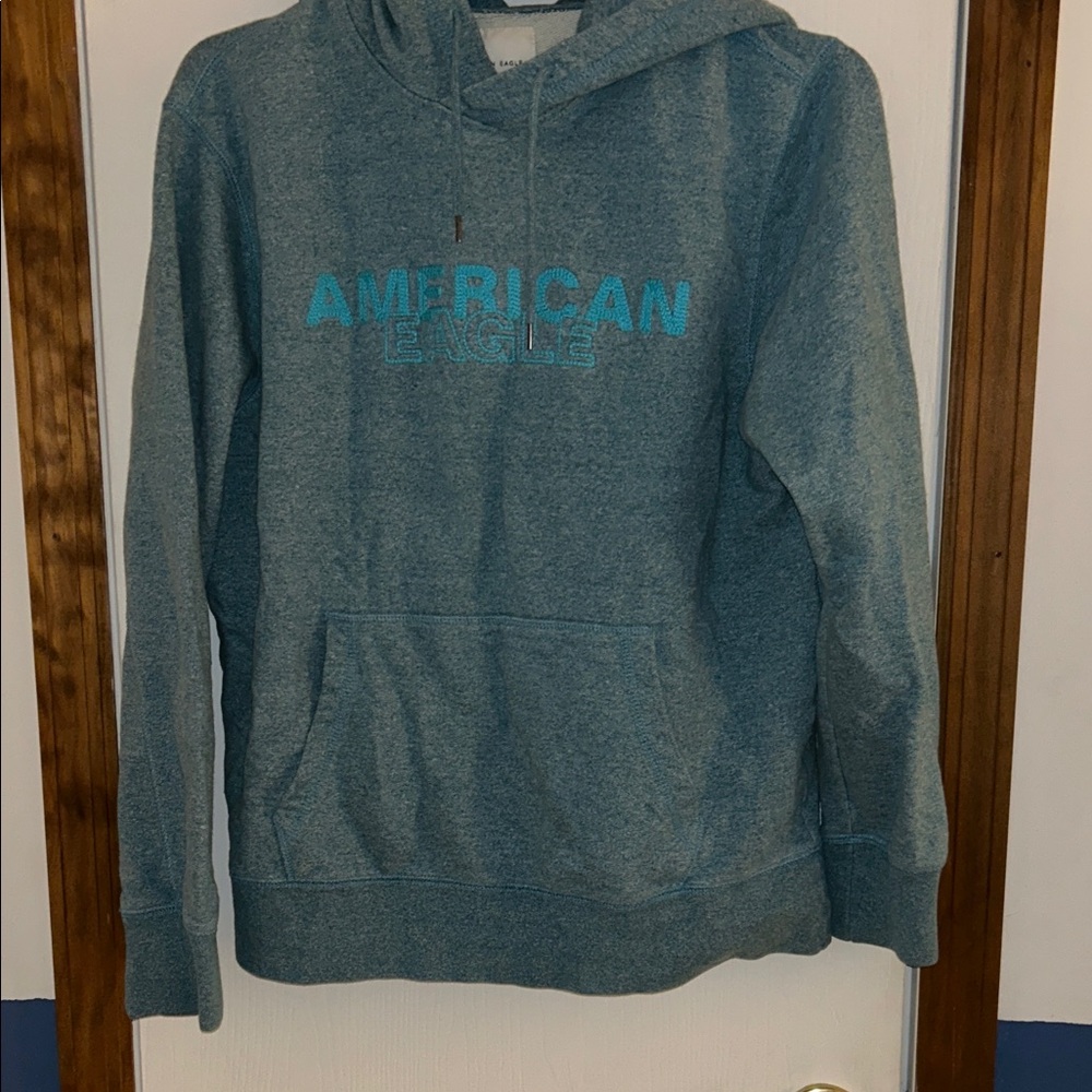 American Eagle Outfitters Teal Hoodie for Men
